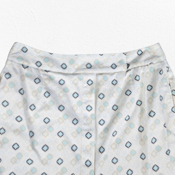 Y2K Vintage White Pastel Geometric Print Shorts Skirt LizGolf Skort Size 10 - Picture 2 of 9